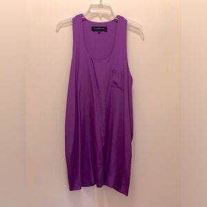 Alexander Wang Silk Purple Racer Back Midi Dress.